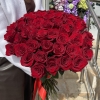 Букет из 51 красной розы 70 см
