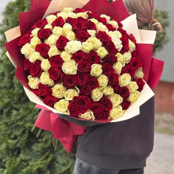 Букет из 101 розы 60 см.